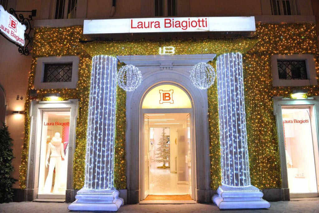 Illuminazione facciate Boutique Laura Biagiotti a lavori finiti