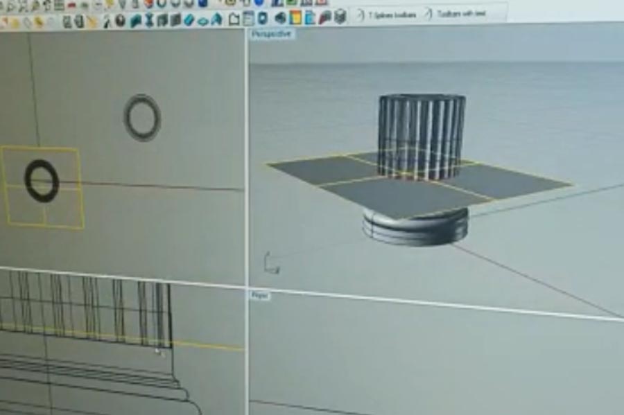 Rendering digitale al computer per la facciata esterna della boutique di Laura Biagiotti