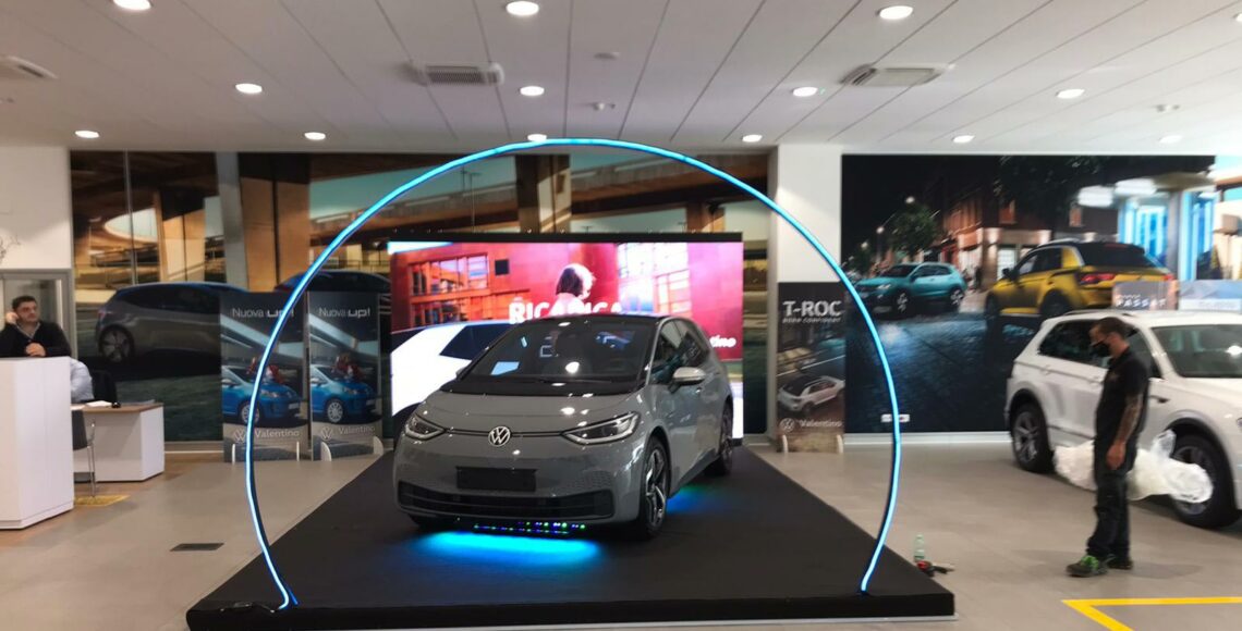 Ledwall per l'evento lancio dell'auto elettrica Wolkswagen Id 3