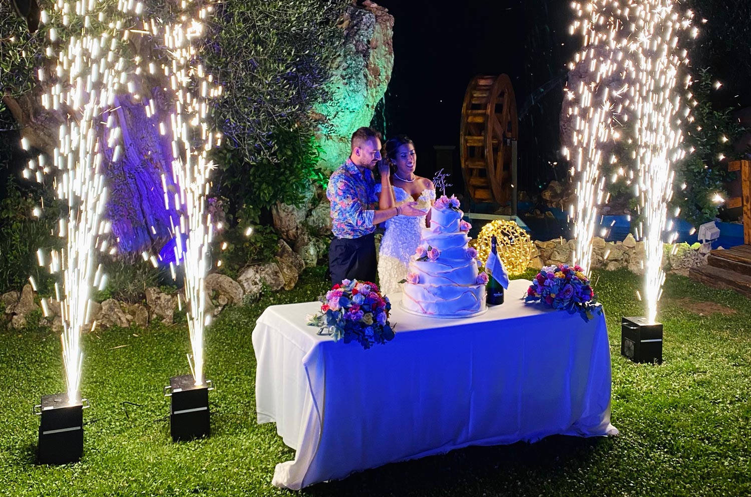 Fontane pirotecniche per illuminazione matrimonio