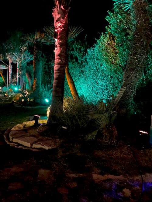 Esempio pratico di come illuminare un giardino per un evento