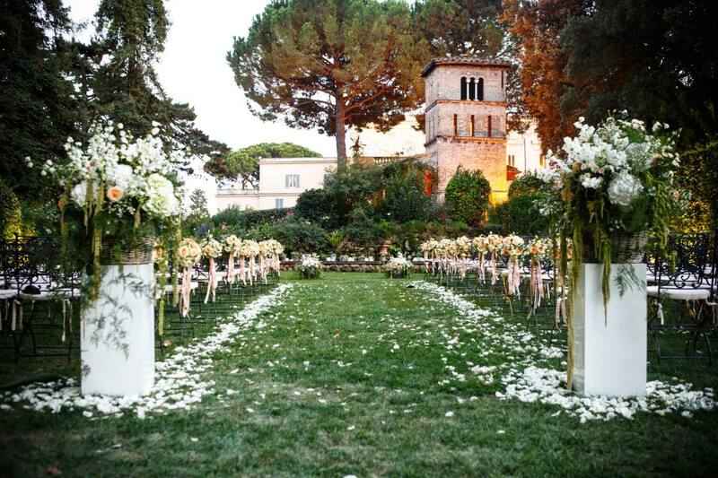 Ricevimento in giardino a Villa Aurelia, location per matrimoni a Roma